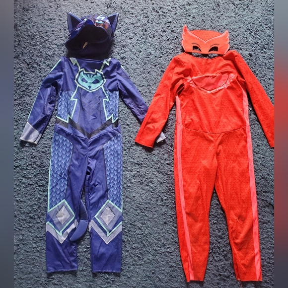 Halloween- PJMASKS Cat Boy and Owlette Costumes Size 4T - Picture 1 of 5